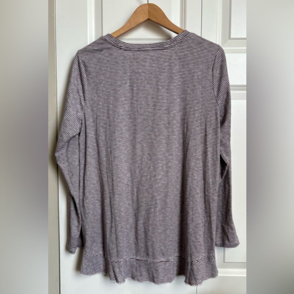 NWT Soft Surroundings / Striped Long Sleeve Top / L - Picture 4 of 4